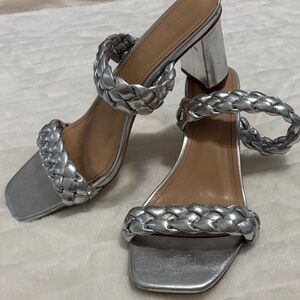 Silver Braided Women's Heels